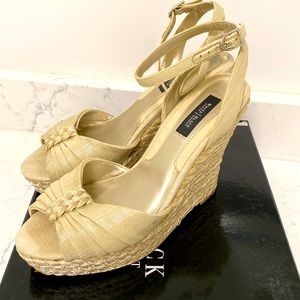 White House Black market size 8.5 Tok with a hint of shimmer wedge